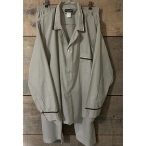 ANDHURST Lightweight Pajamas 2 Button L/S Top Stretch Snap Pants Mens XL TALL